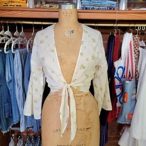 Vintage Handmade 1970's Tie Front Top